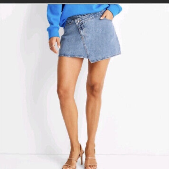 Future Collective Kahlana Barfield Brown Women's Blue Jean Mini Skirt - Picture 2 of 5